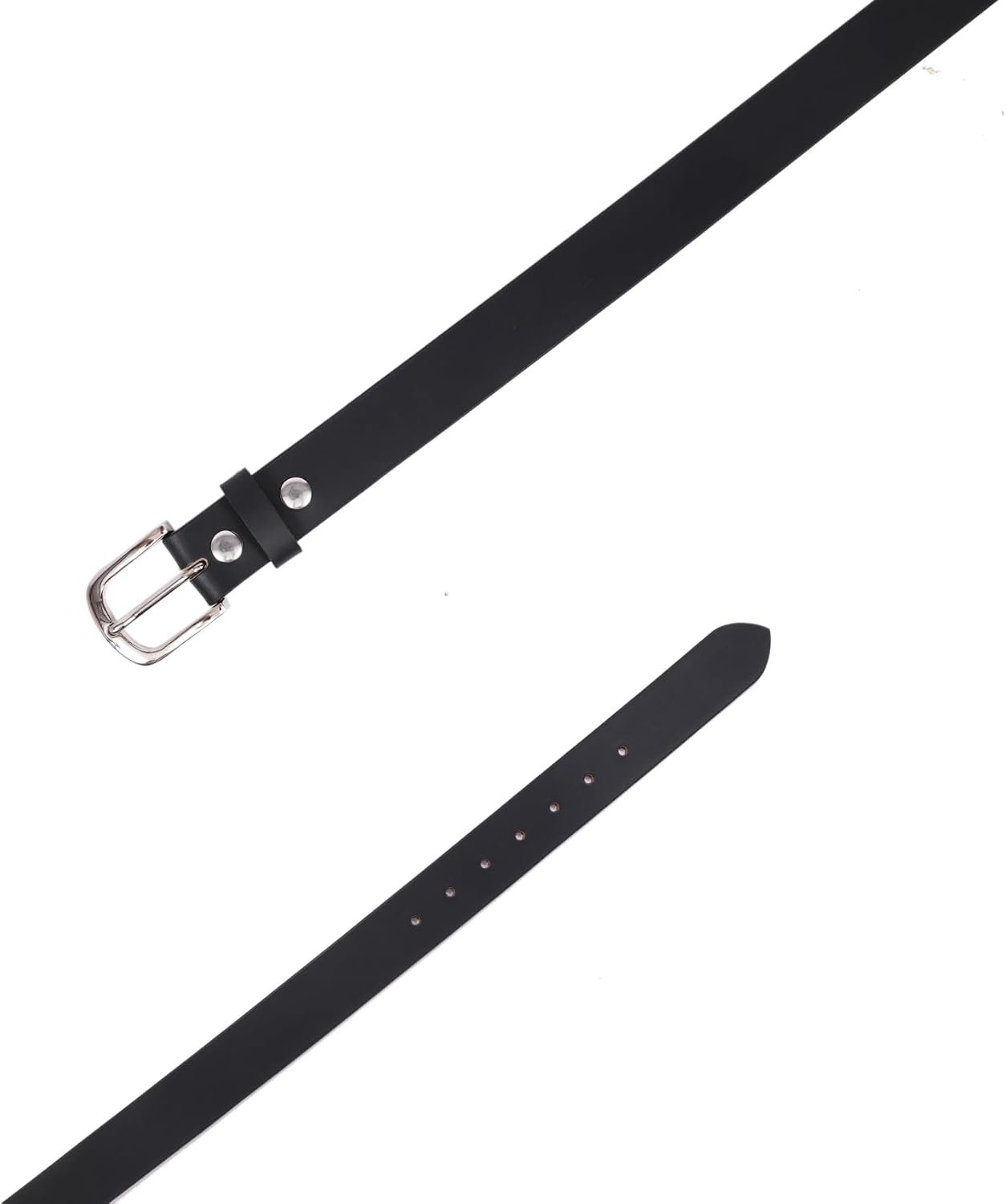 Full Grain Leather Belt for Men – Casual Style, Buckle Closure, 1.25 Inch Wide (Classic Black)