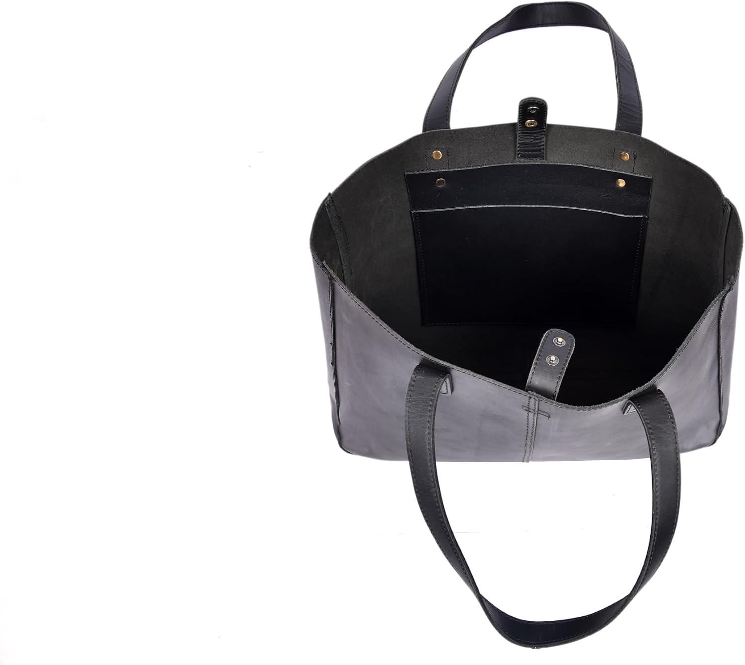 Vintage Leather Tote Bag – Genuine Leather, Large Capacity, Double Handles