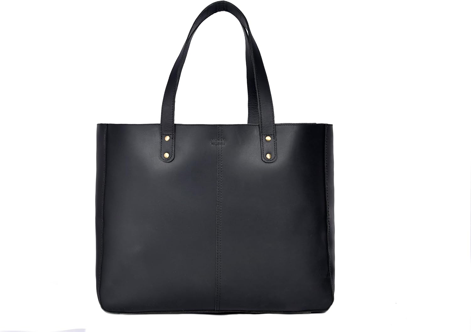 Vintage Leather Tote Bag – Genuine Leather, Large Capacity, Double Handles
