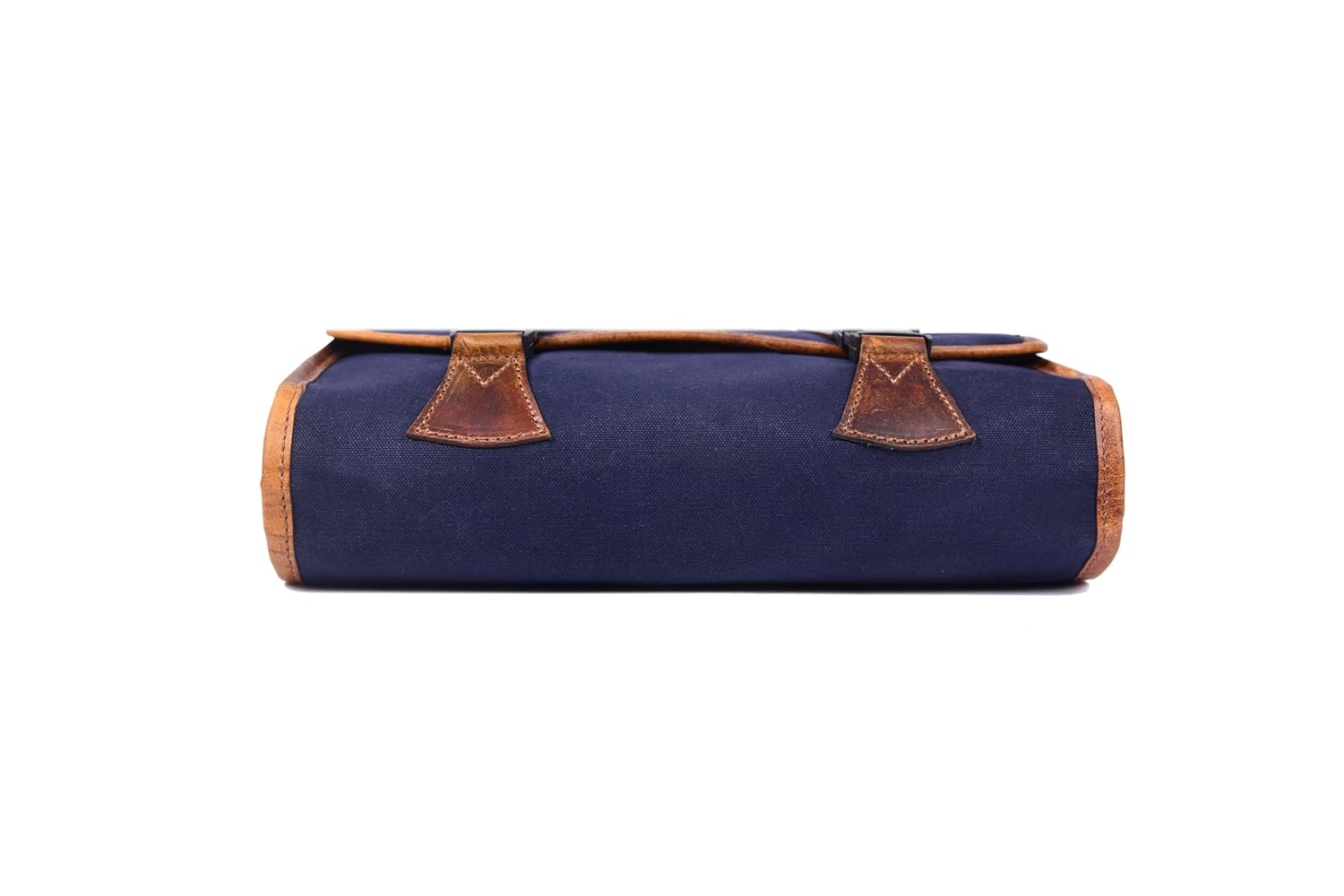 Hanging Leather Toiletry Bag for Men and Women (Navy)