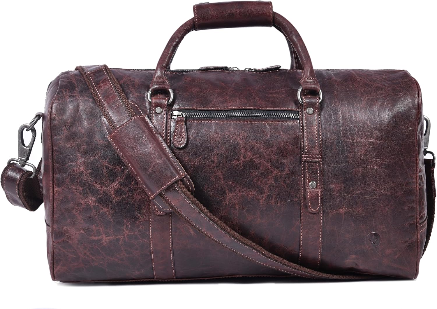 Leather Travel Duffel Bag – Gym, Sports & Airplane Carry-On Luggage