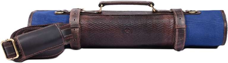 Leather Knife Roll Storage Bag – Expandable 10 Pockets, Detachable Shoulder Strap