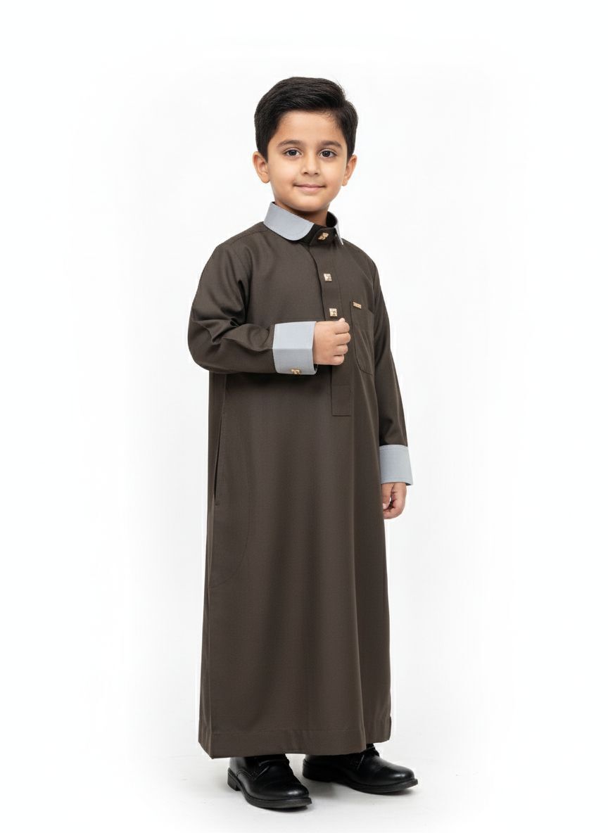 Kids Thobe Deep Brown